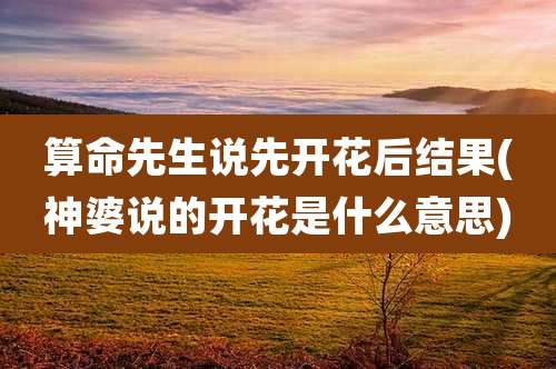 算命先生说先开花后结果(神婆说的开花是什么意思)