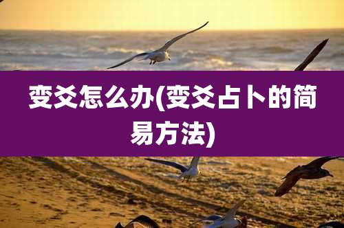 变爻怎么办(变爻占卜的简易方法)