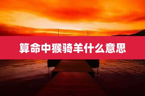 算命中猴骑羊什么意思