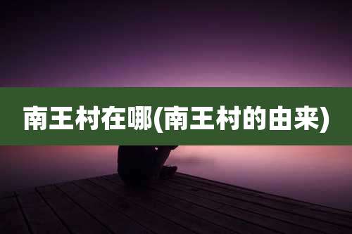 南王村在哪(南王村的由来)