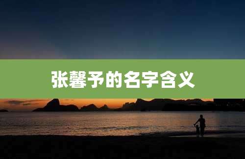 张馨予的名字含义