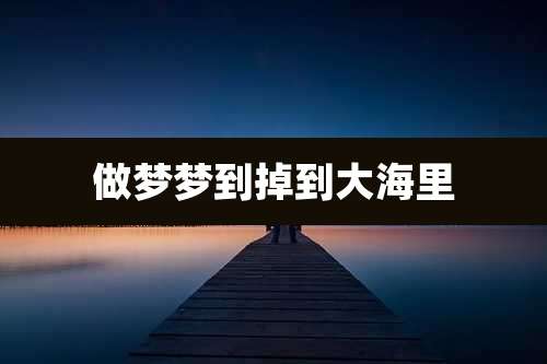 做梦梦到掉到大海里