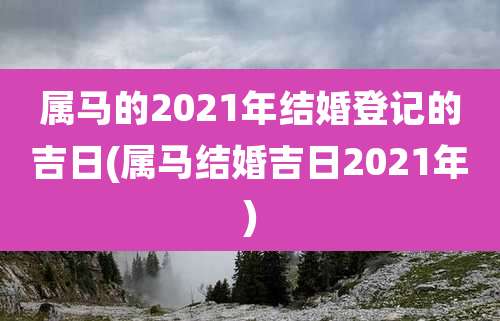 属马的2021年结婚登记的吉日(属马结婚吉日2021年)
