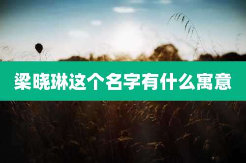 梁晓琳这个名字有什么寓意