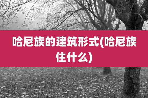 哈尼族的建筑形式(哈尼族住什么)