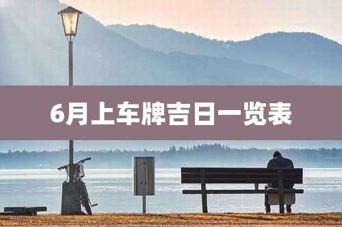 6月上车牌吉日一览表
