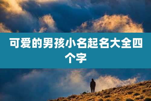 可爱的男孩小名起名大全四个字