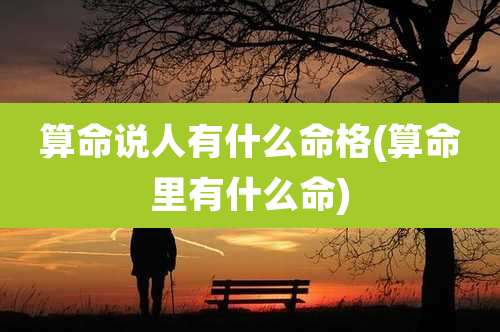 算命说人有什么命格(算命里有什么命)