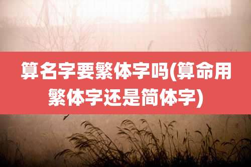 算名字要繁体字吗(算命用繁体字还是简体字)