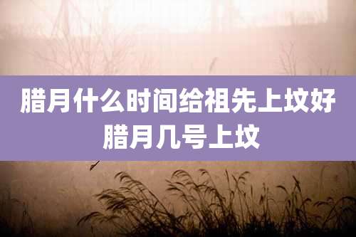 腊月什么时间给祖先上坟好 腊月几号上坟