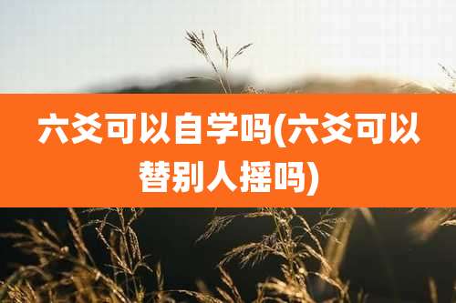 六爻可以自学吗(六爻可以替别人摇吗)