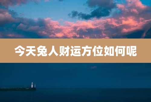 今天兔人财运方位如何呢