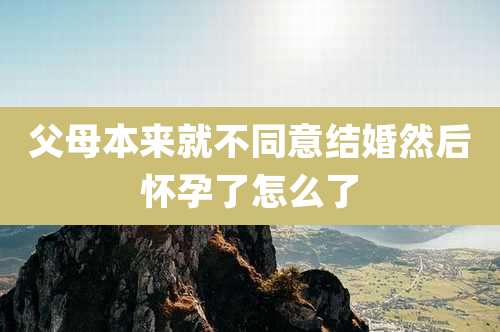 父母本来就不同意结婚然后怀孕了怎么了