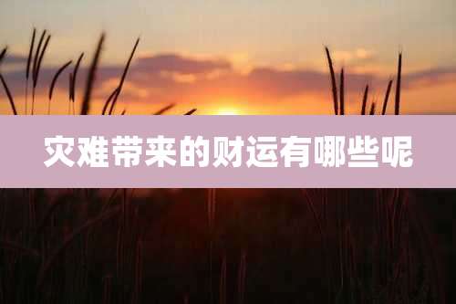 灾难带来的财运有哪些呢