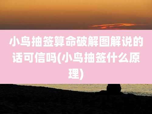 小鸟抽签算命破解图解说的话可信吗(小鸟抽签什么原理)