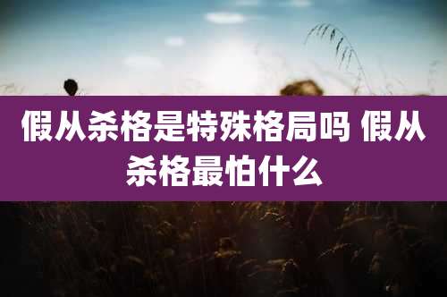假从杀格是特殊格局吗 假从杀格最怕什么