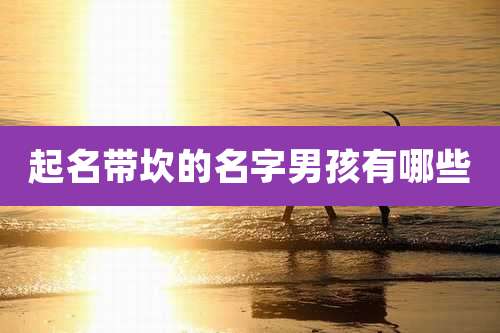 起名带坎的名字男孩有哪些