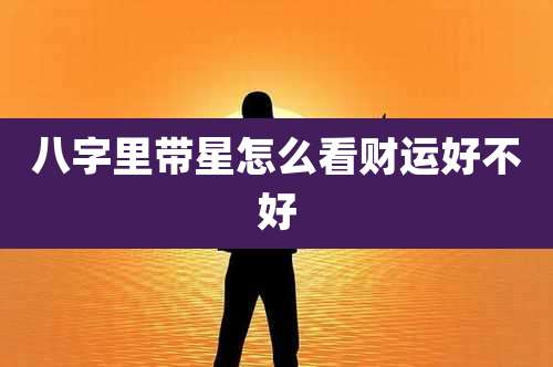 八字里带星怎么看财运好不好