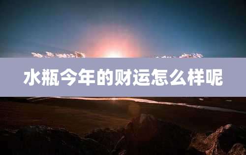 水瓶今年的财运怎么样呢