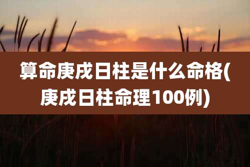 算命庚戌日柱是什么命格(庚戌日柱命理100例)