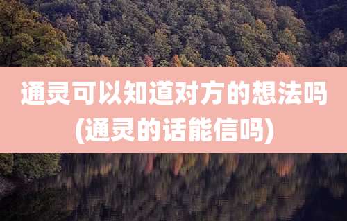 通灵可以知道对方的想法吗(通灵的话能信吗)