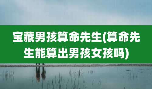 宝藏男孩算命先生(算命先生能算出男孩女孩吗)