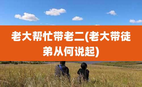 老大帮忙带老二(老大带徒弟从何说起)
