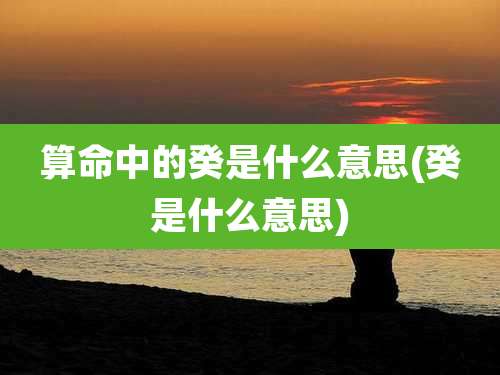 算命中的癸是什么意思(癸是什么意思)