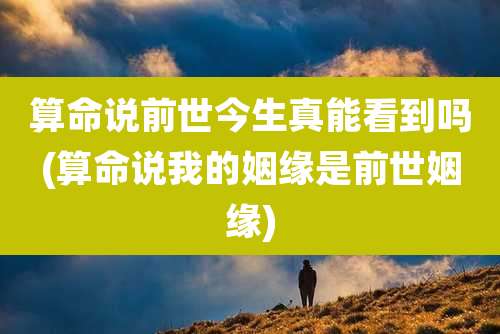 算命说前世今生真能看到吗(算命说我的姻缘是前世姻缘)