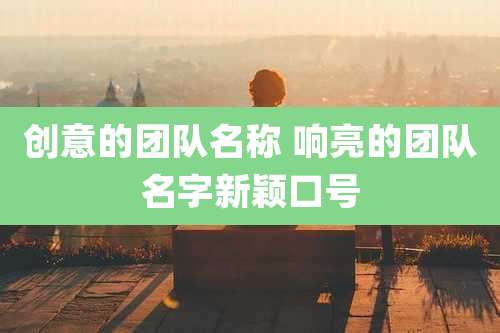 创意的团队名称 响亮的团队名字新颖口号