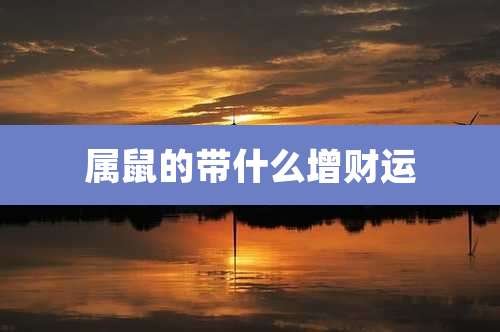 属鼠的带什么增财运