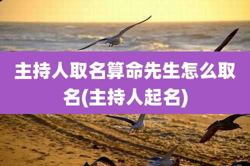 主持人取名算命先生怎么取名(主持人起名)