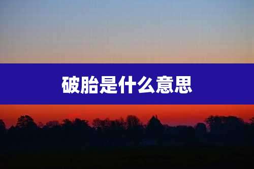 破胎是什么意思