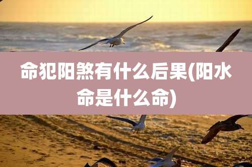 命犯阳煞有什么后果(阳水命是什么命)