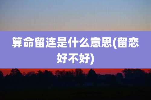 算命留连是什么意思(留恋好不好)