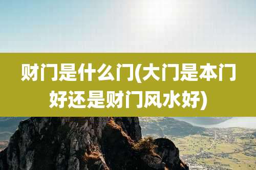 财门是什么门(大门是本门好还是财门风水好)