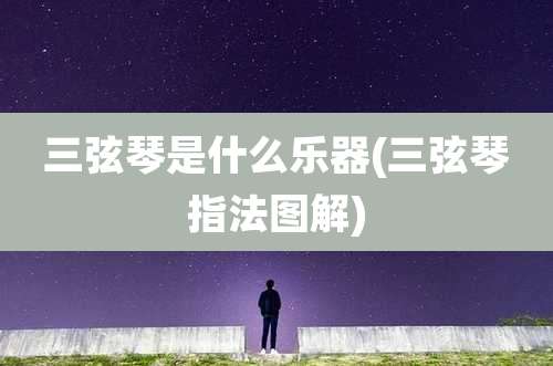 三弦琴是什么乐器(三弦琴指法图解)