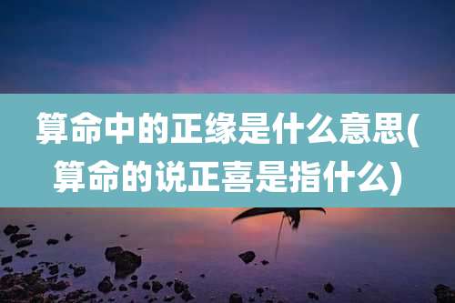 算命中的正缘是什么意思(算命的说正喜是指什么)