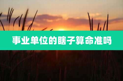 事业单位的瞎子算命准吗