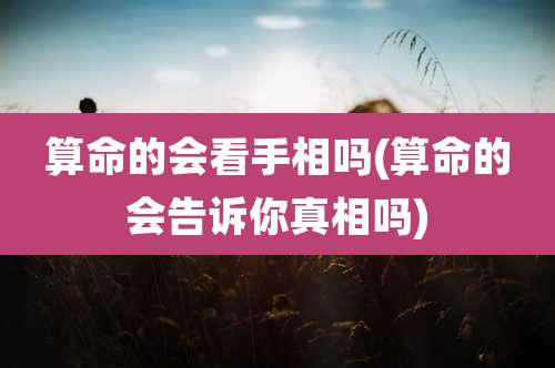 算命的会看手相吗(算命的会告诉你真相吗)