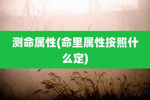 测命属性(命里属性按照什么定)