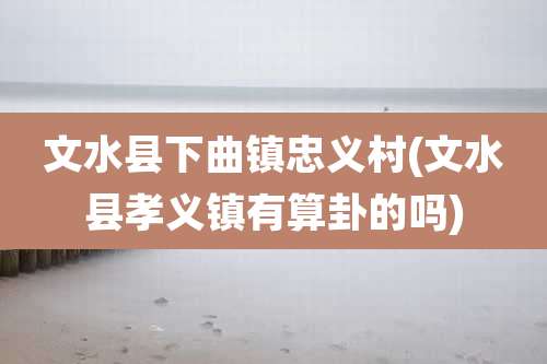 文水县下曲镇忠义村(文水县孝义镇有算卦的吗)