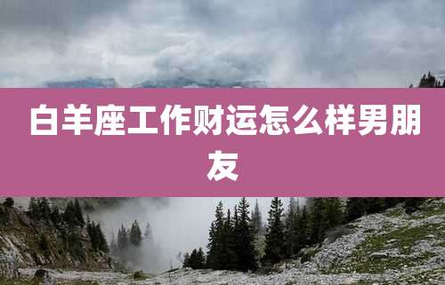 白羊座工作财运怎么样男朋友