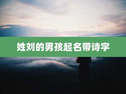 姓刘的男孩起名带诗字