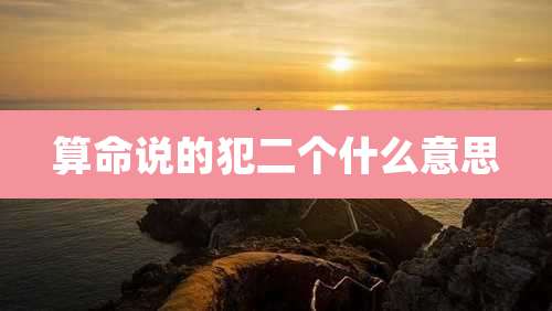 算命说的犯二个什么意思
