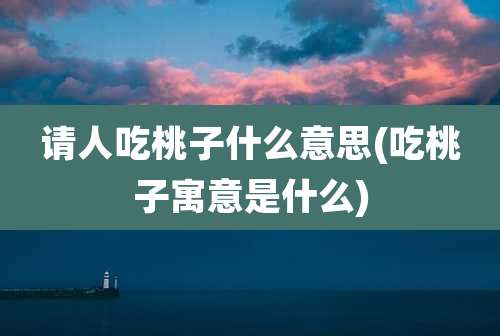 请人吃桃子什么意思(吃桃子寓意是什么)