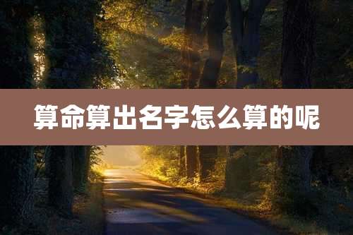 算命算出名字怎么算的呢