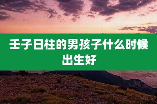 壬子日柱的男孩子什么时候出生好