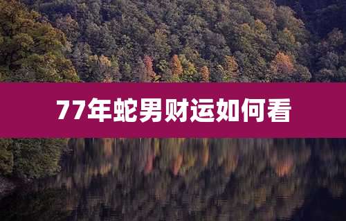 77年蛇男财运如何看
