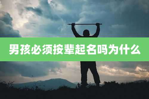 男孩必须按辈起名吗为什么